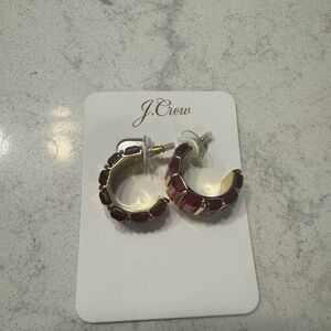 J.Crew Gold and Pink Hoop Earrings